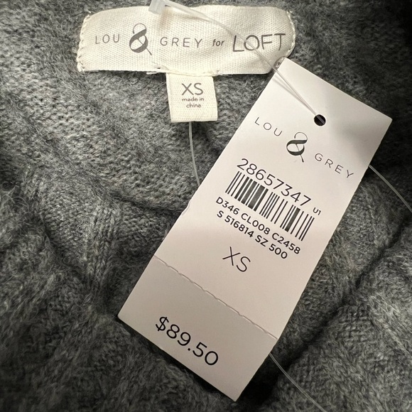 Lou & Grey for Loft NWT Grey Turtleneck Long Sleeve Sweater Dress XS - Picture 4 of 5